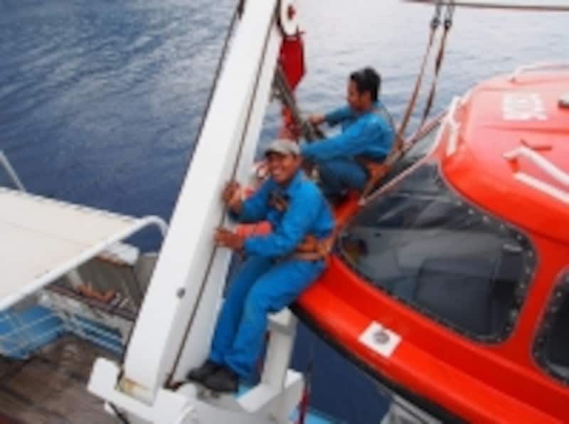 救命艇のメンテナンス