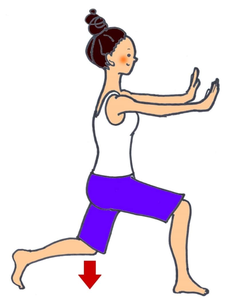 背すじを伸ばしたまま行います。