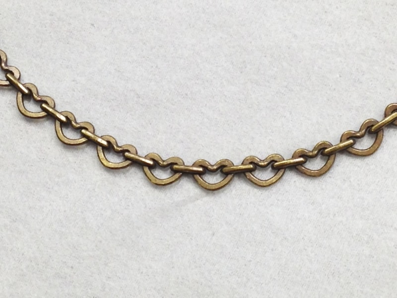 ハートチェーンとビーズで作るオリエンタルネックレス