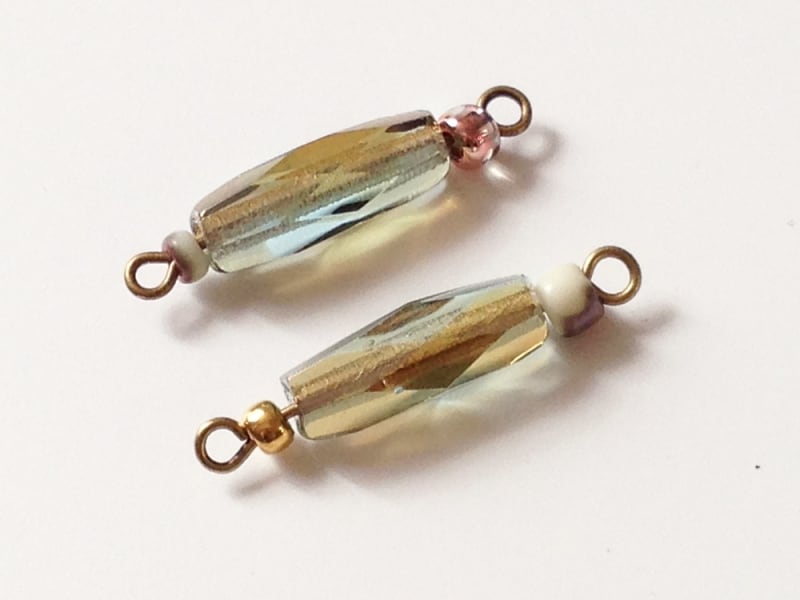 ハートチェーンとビーズで作るオリエンタルネックレス