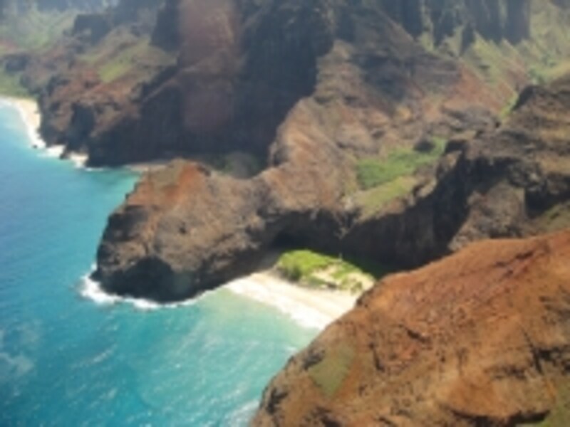 ヘリからアプローチ