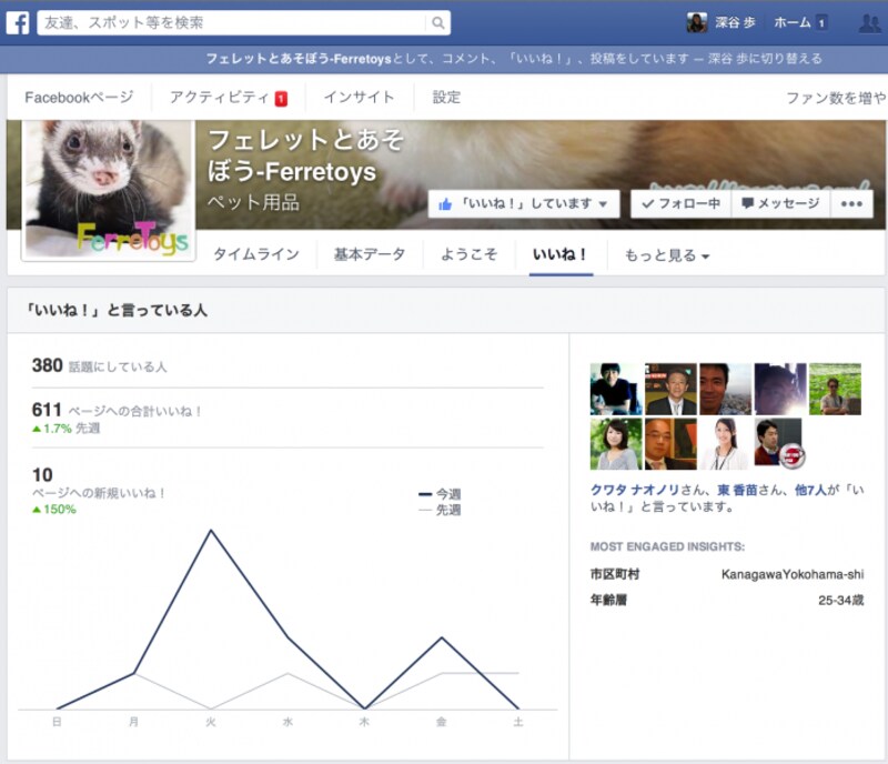 話題にしている人の数は「いいね！」をクリックすると誰でも確認できる