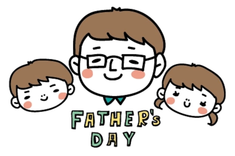 お父さんとこども　父の日　イラスト　カラー　かわいい