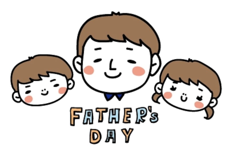 お父さんとこども　父の日　イラスト　カラー　かわいい