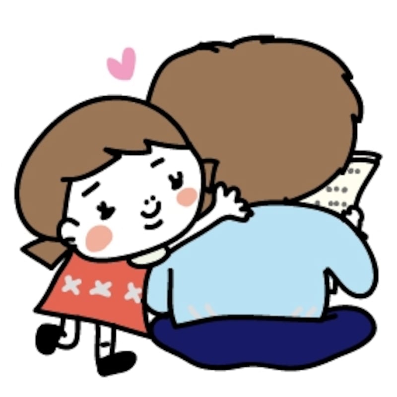 お父さんと女の子　父の日　イラスト　カラー　かわいい