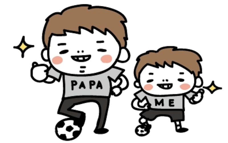 お父さんと男の子　父の日　イラスト　カラー　かわいい