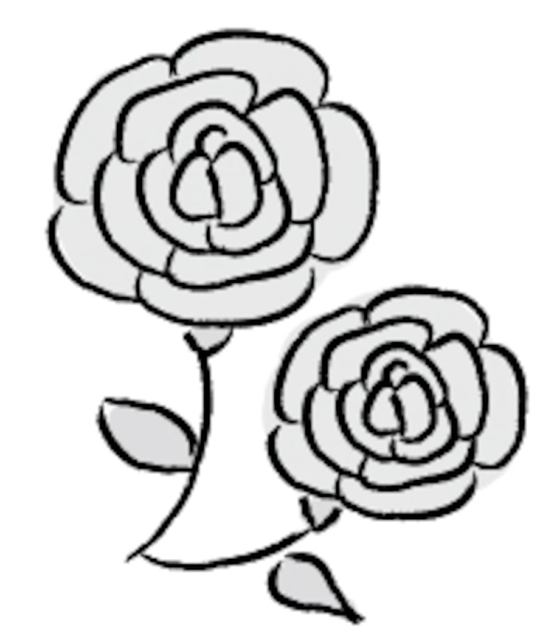 バラ　父の日　イラスト　白黒　かわいい