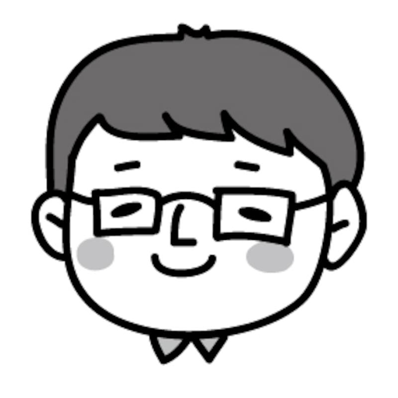 メガネのお父さん　父の日　イラスト　白黒　かわいい