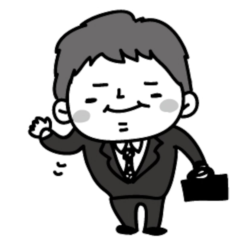 お父さん　父の日　イラスト　白黒　かわいい