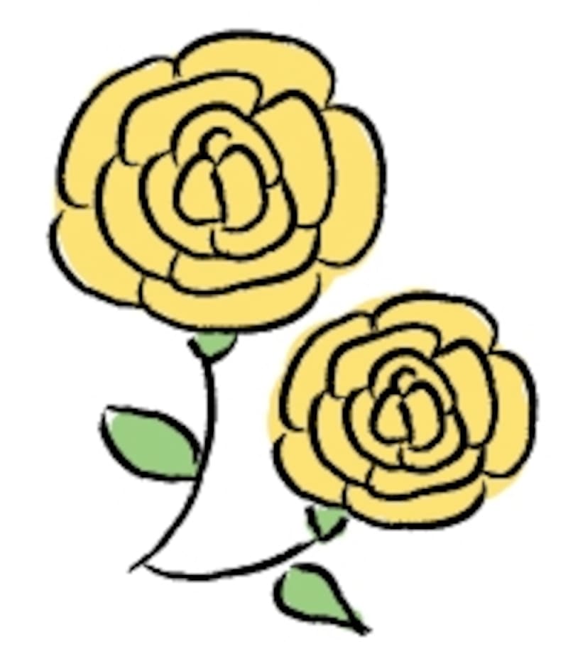 バラ　父の日　イラスト　カラー　かわいい