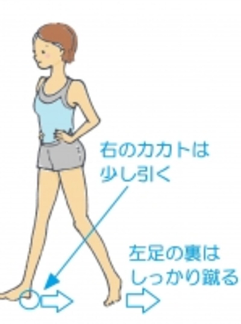 右足を少し引くのがミソ
