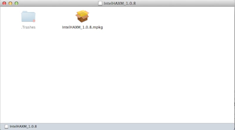 IntelHAXM.dmgを起動してmpkgからHAXMをインストールする
