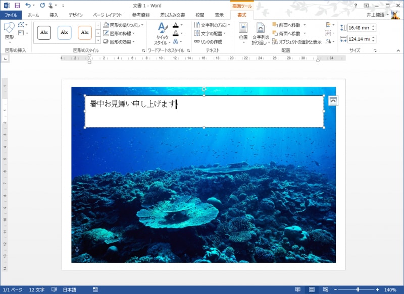 テキストボックスに文字を入力します