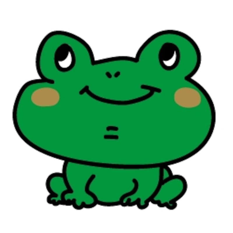 かえる　梅雨　イラスト　カラー　かわいい