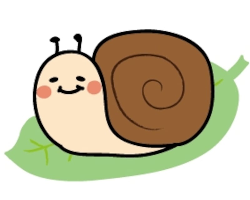 かたつむり　梅雨　イラスト　カラー　かわいい