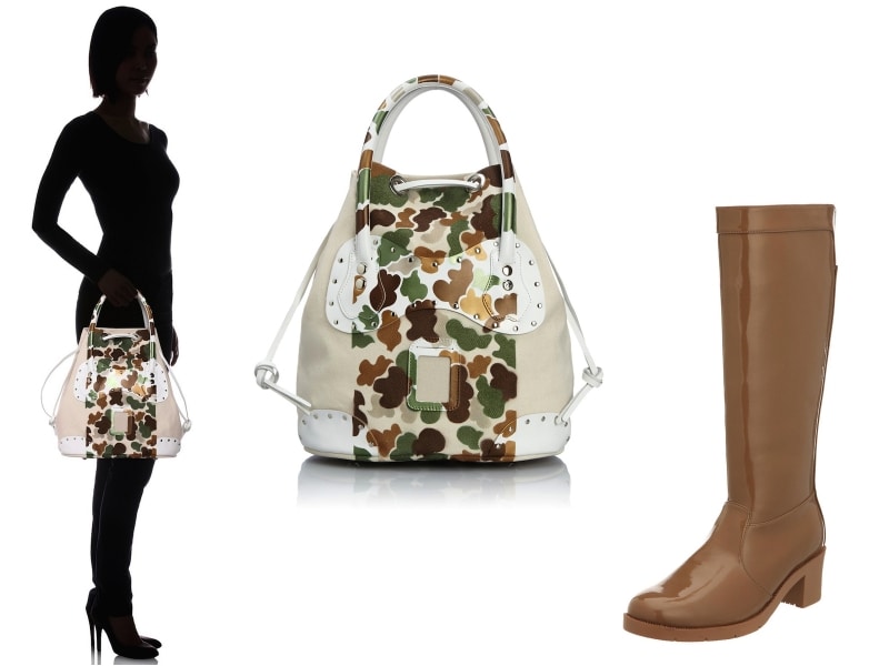 エナメルレインブーツ／BATH CRAFT(バスクラフト)／ Hand Painted Camouflage Totebag／carnet(カルネ) ／Amazon.co.jp