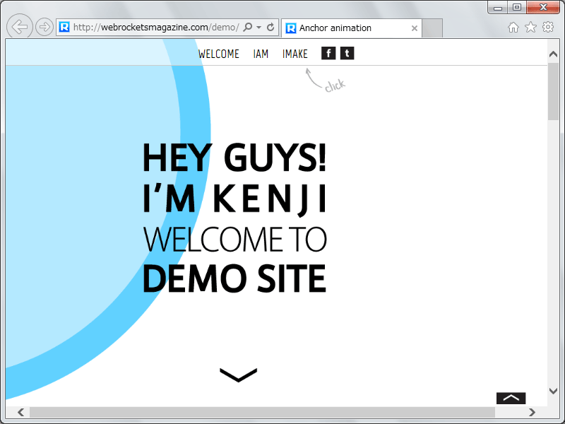1画面単位でスクロールするページを作成する際に便利な「jQuery Scrollable Link」のデモページ
