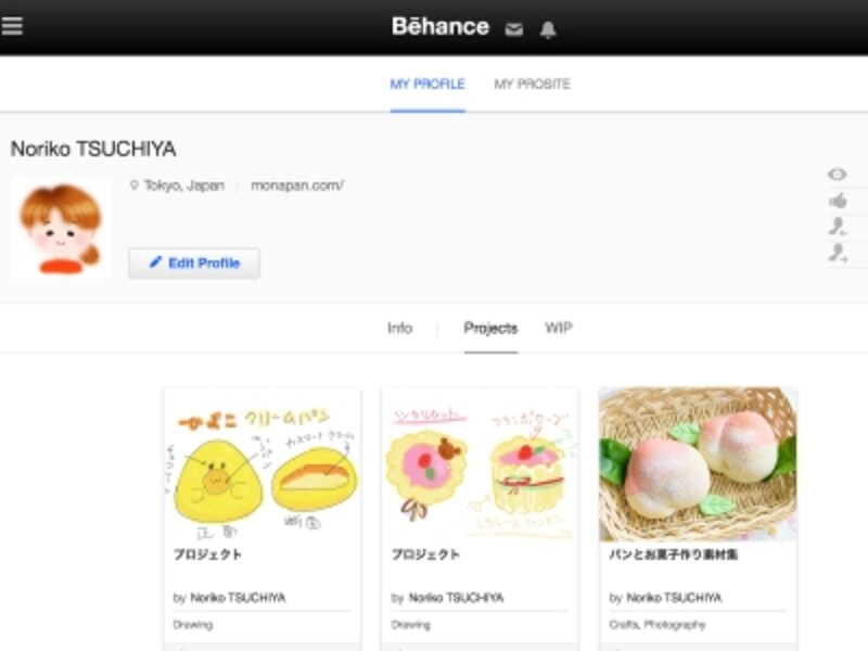 Behanceにプロジェクトが公開されている例。