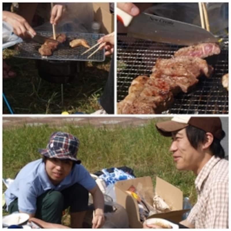 七輪で本格ステーキ