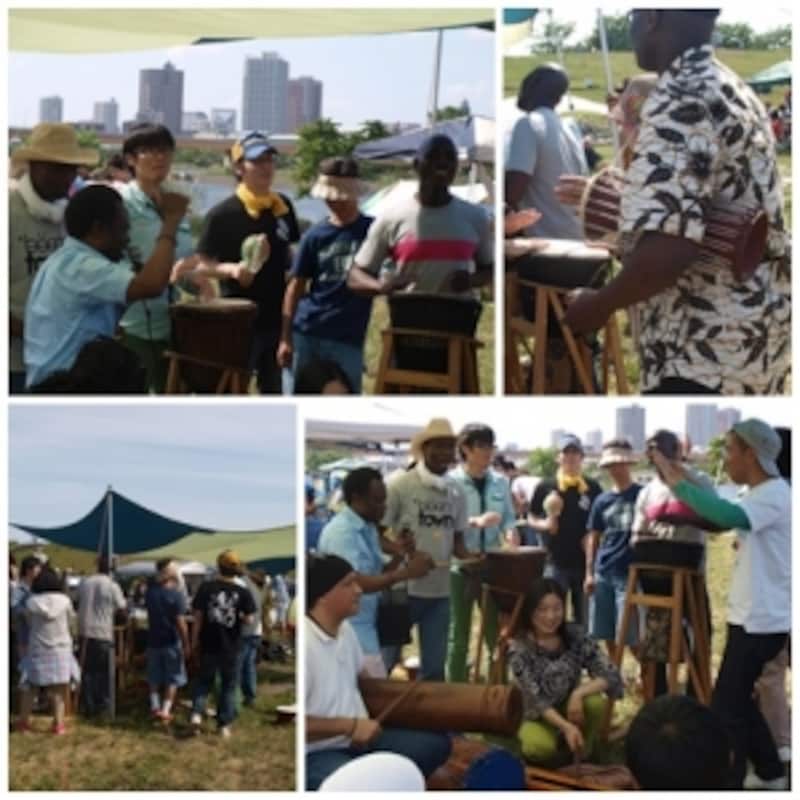 軽快なリズムを刻む集団