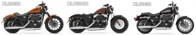 XL883N アイアンやXL1200X フォーティーエイトのようなローダウンモデルとは違うXL883R