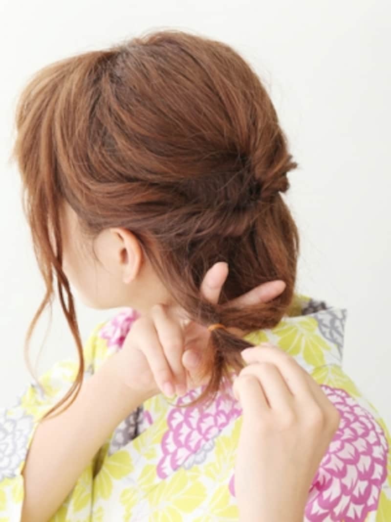 ミディアム浴衣 セルフで簡単ねじりヘアアレンジ 浴衣ヘアアレンジ All About