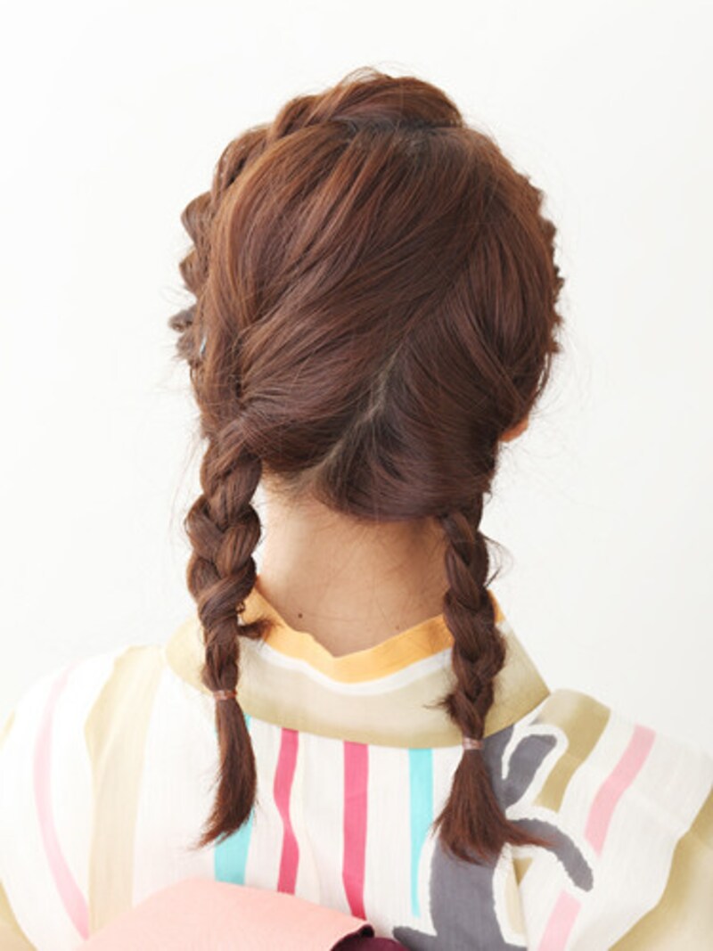 三つ編みの完成