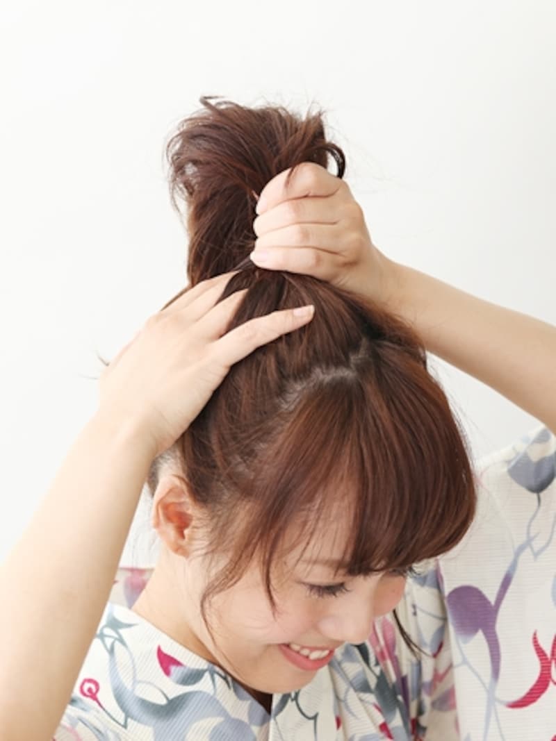 手グシでひとまとめ！