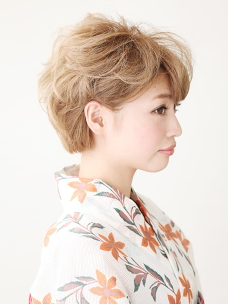 ボブ浴衣・巻くだけで超簡単なランダムカールアレンジ