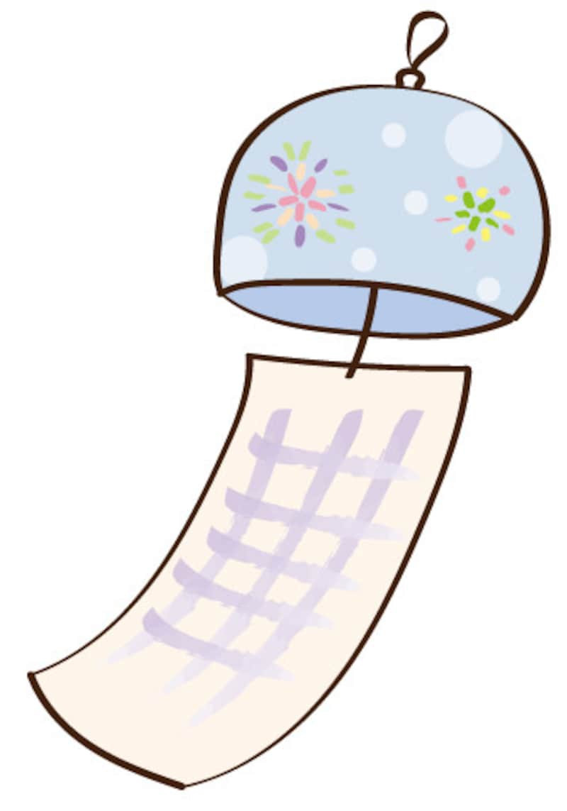 暑中見舞い イラスト 無料 フリー 風鈴 夏 カラー