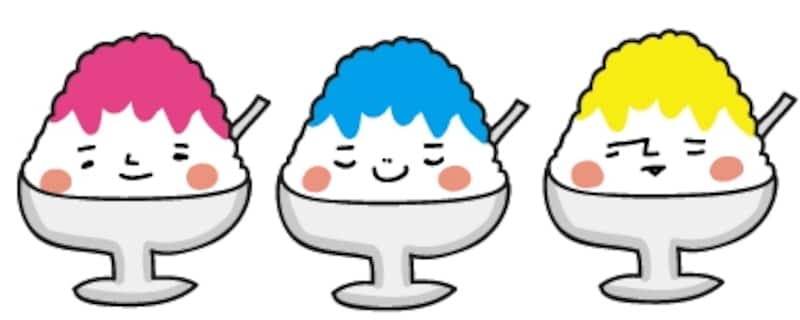 かき氷 暑中見舞い イラスト カラー かわいい