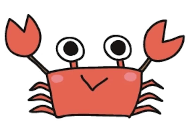 暑中見舞い イラスト 無料 フリー かに カラー かわいい