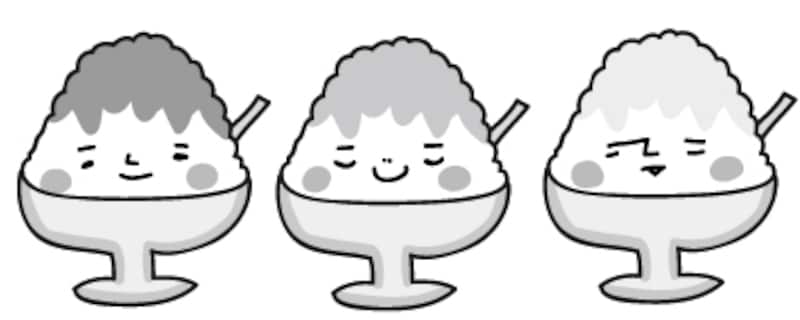 かき氷 暑中見舞い イラスト 白黒 かわいい