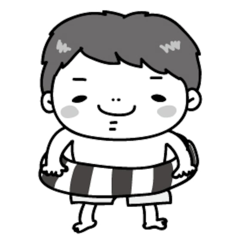 暑中見舞い イラスト 無料 フリー 男の子 白黒 かわいい