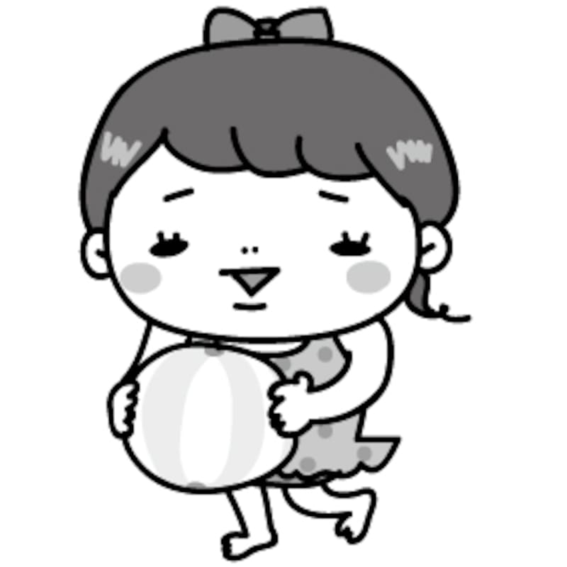 暑中見舞い イラスト 無料 フリー 女の子 白黒 かわいい