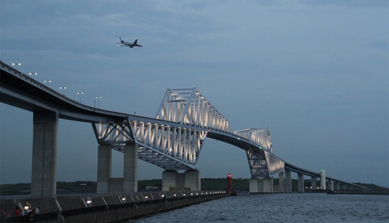 若洲公園から見たゲートブリッジ。