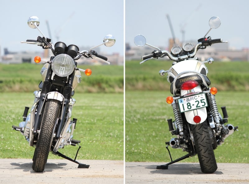 ボンネビル T100 フロントビュー / リアビュー