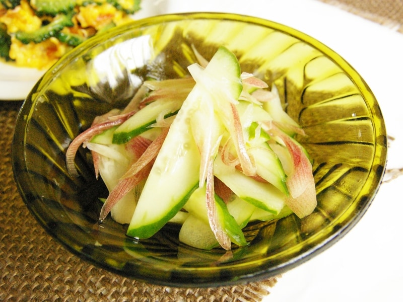 きゅうりとミョウガのエスニック酢の物