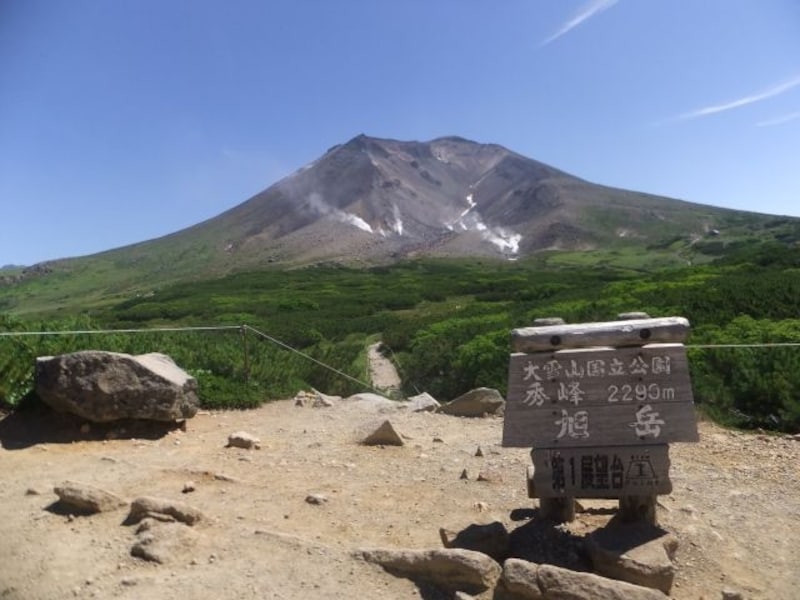 第一展望台から望む旭岳