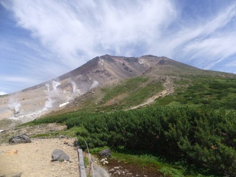 第五展望台から望む旭岳