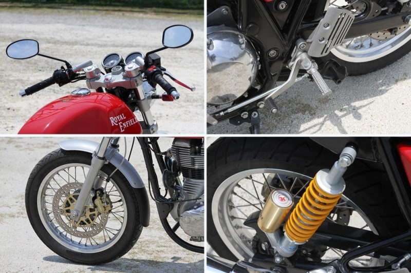 ハンドルとステップによるポジションは思いのほかニュートラル。足まわりも比較的しっかりしたつくりに。