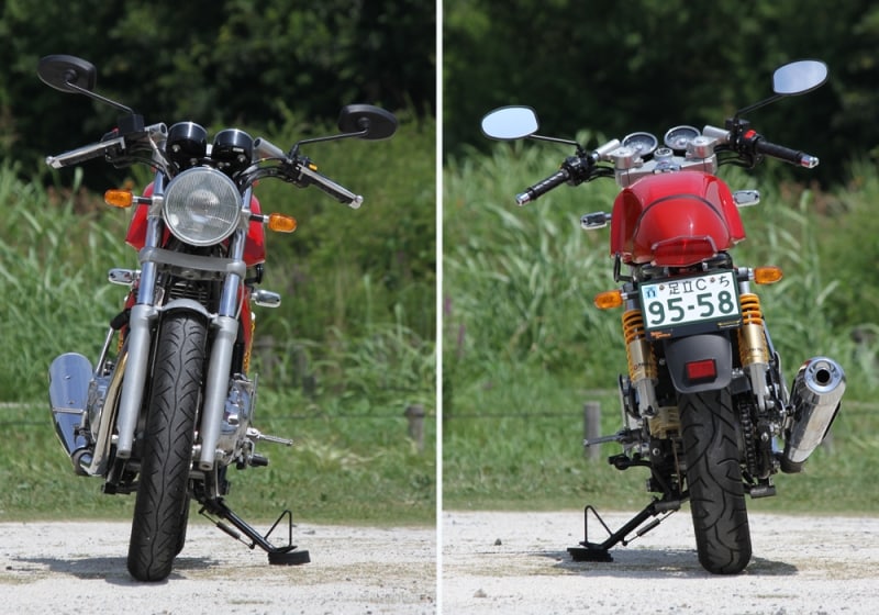 ロイヤルエンフィールド コンチネンタルGT フロントビュー/リアビュー