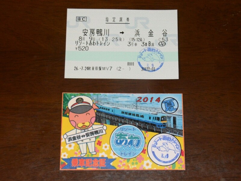 指定券と記念乗車証