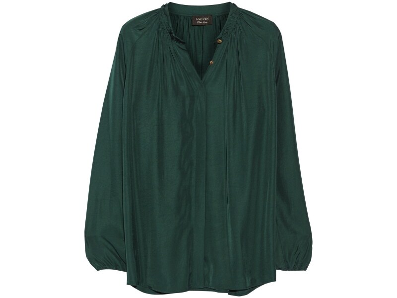 LANVIN/Charmeuse blouse(エメラルドグリーン)