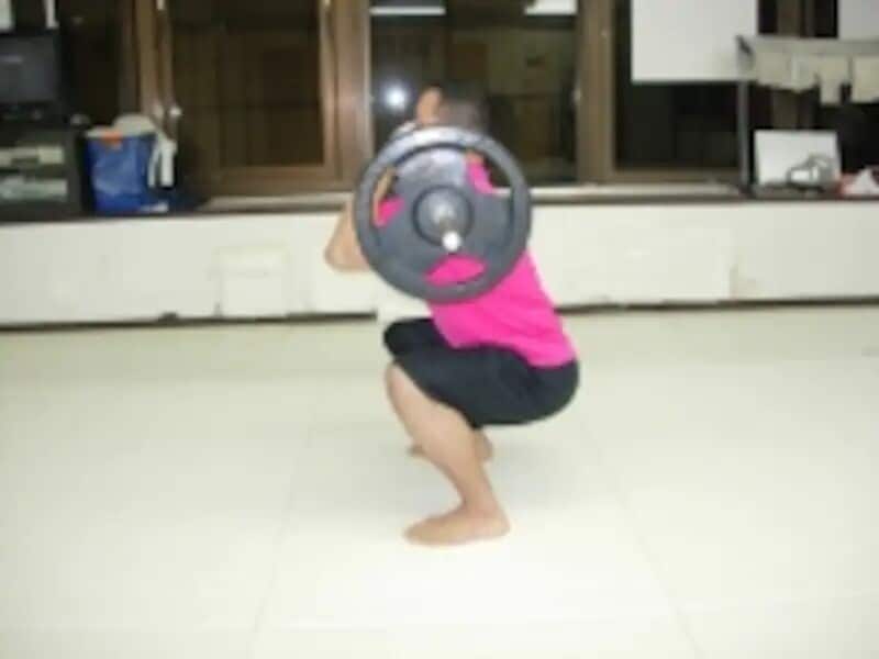 フロントスクワット(横・ボトム)