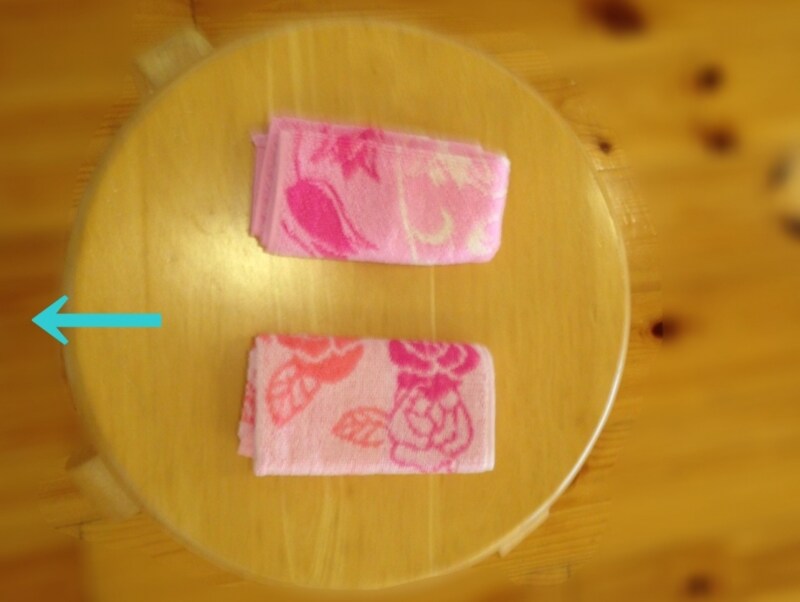 小さく畳んで2つ並べます