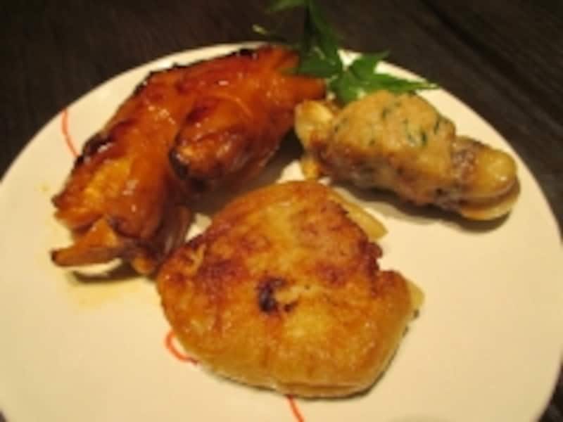 「肉詰とんそく」、「とんそく骨のザンビーノ（大葉風味）」「生姜醤油煮とろとろ豚足のカリッと仕上げ」。