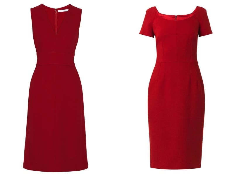 左から、VICTORIA BECKHAM／ウール膝丈ワンピース、DOLCE & GABBANA／ウール膝丈ワンピース