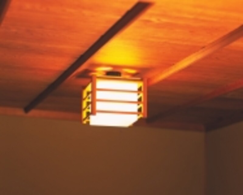 on the ceiling