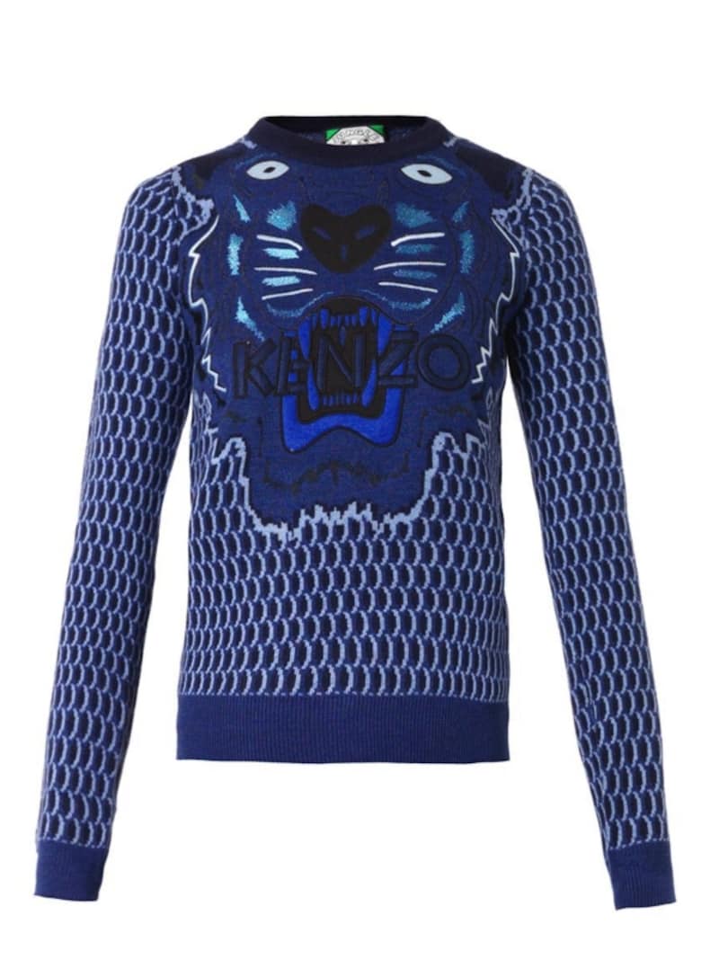 KENZO／Tiger-embroidered wool sweater